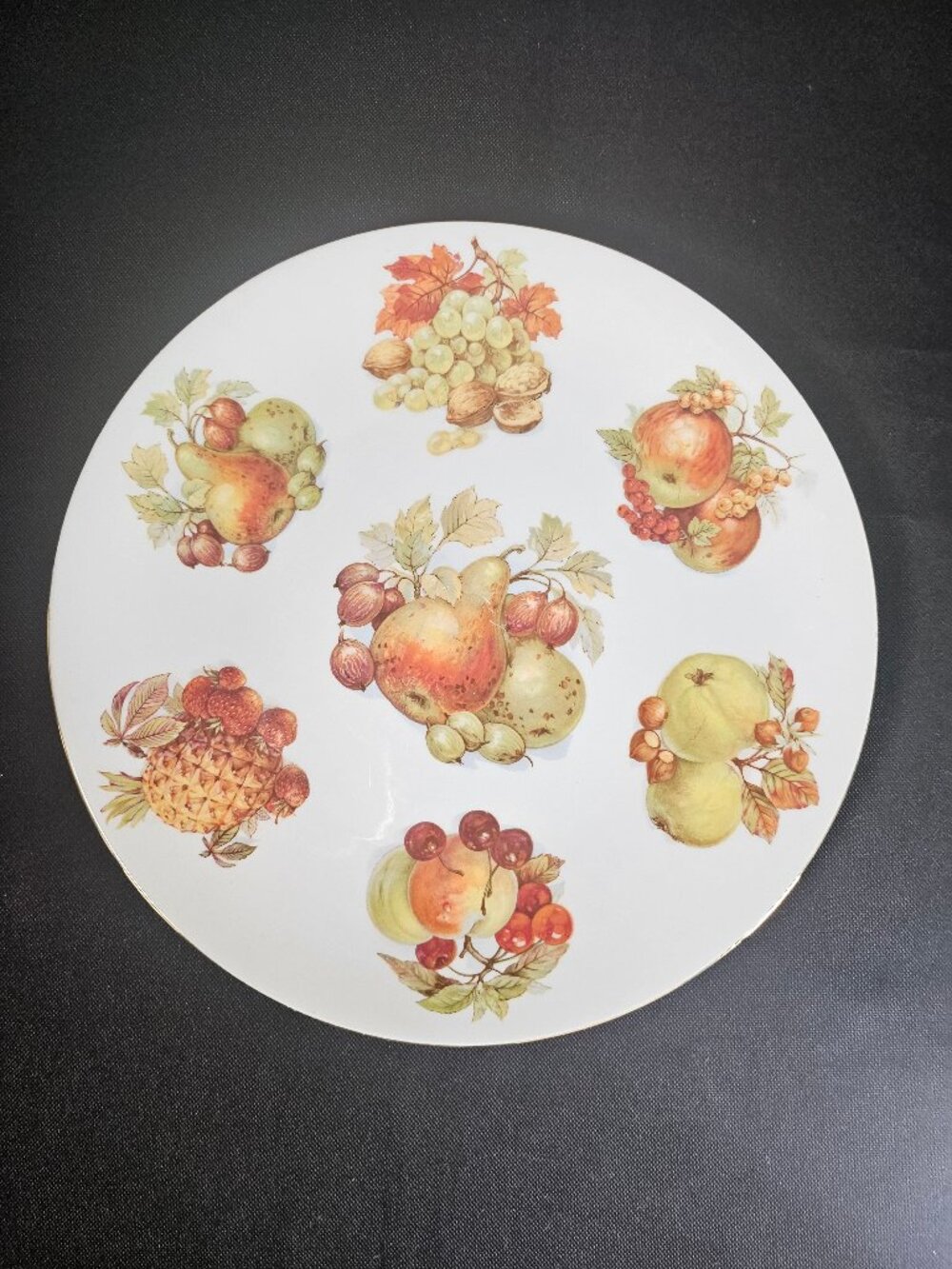 Vintage Settmann Weiden Bavaria Germany Fruit & Nut Porcelain Chop Plate 11.75"